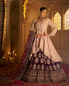 Lehenga - Wine & Light Pink 1067